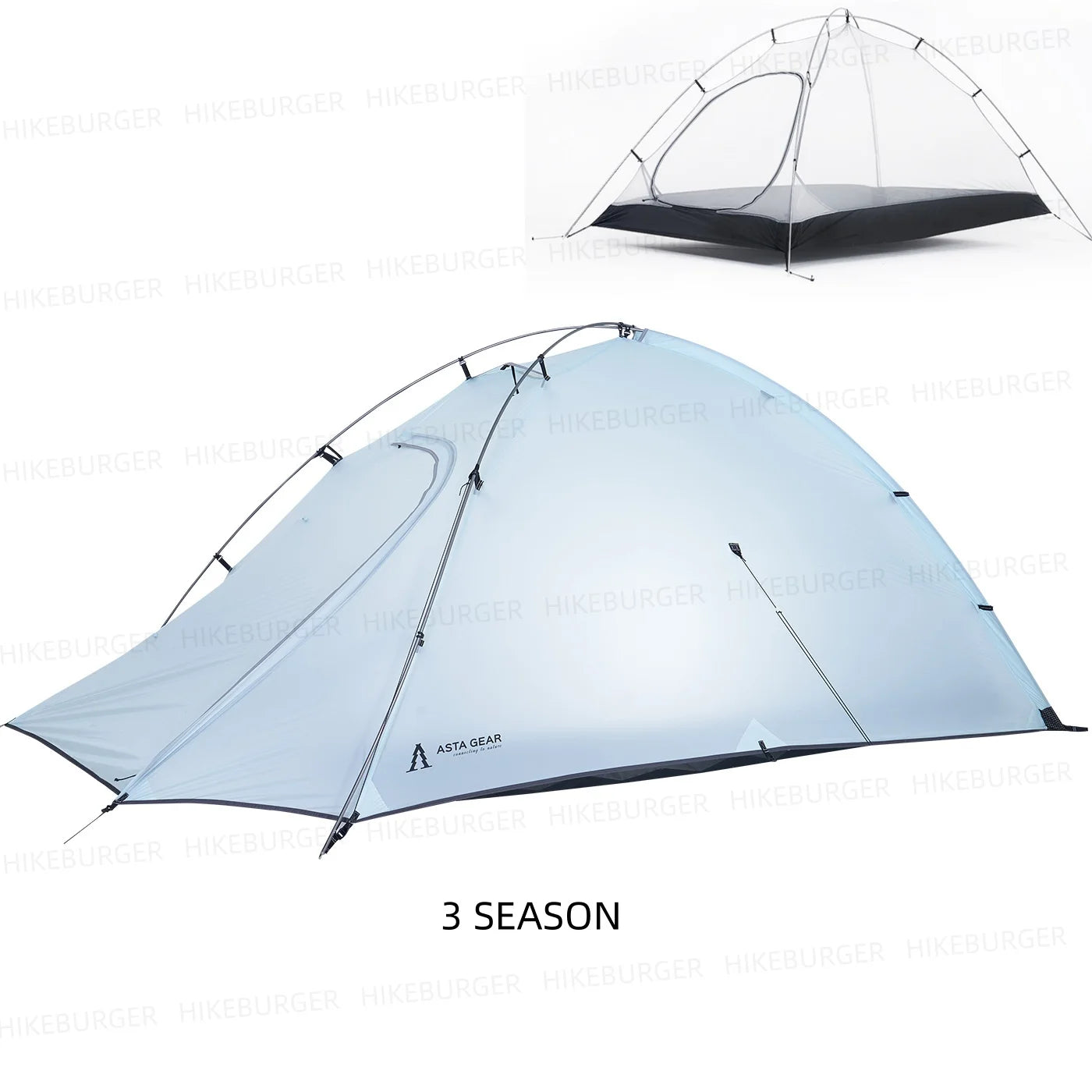 ASTA GEAR Qiusuo 2P Ultralight Tent Outdoor Camping Self-standing Tent 10D Nylon Waterproof Windproof Hiking Mountaineering
