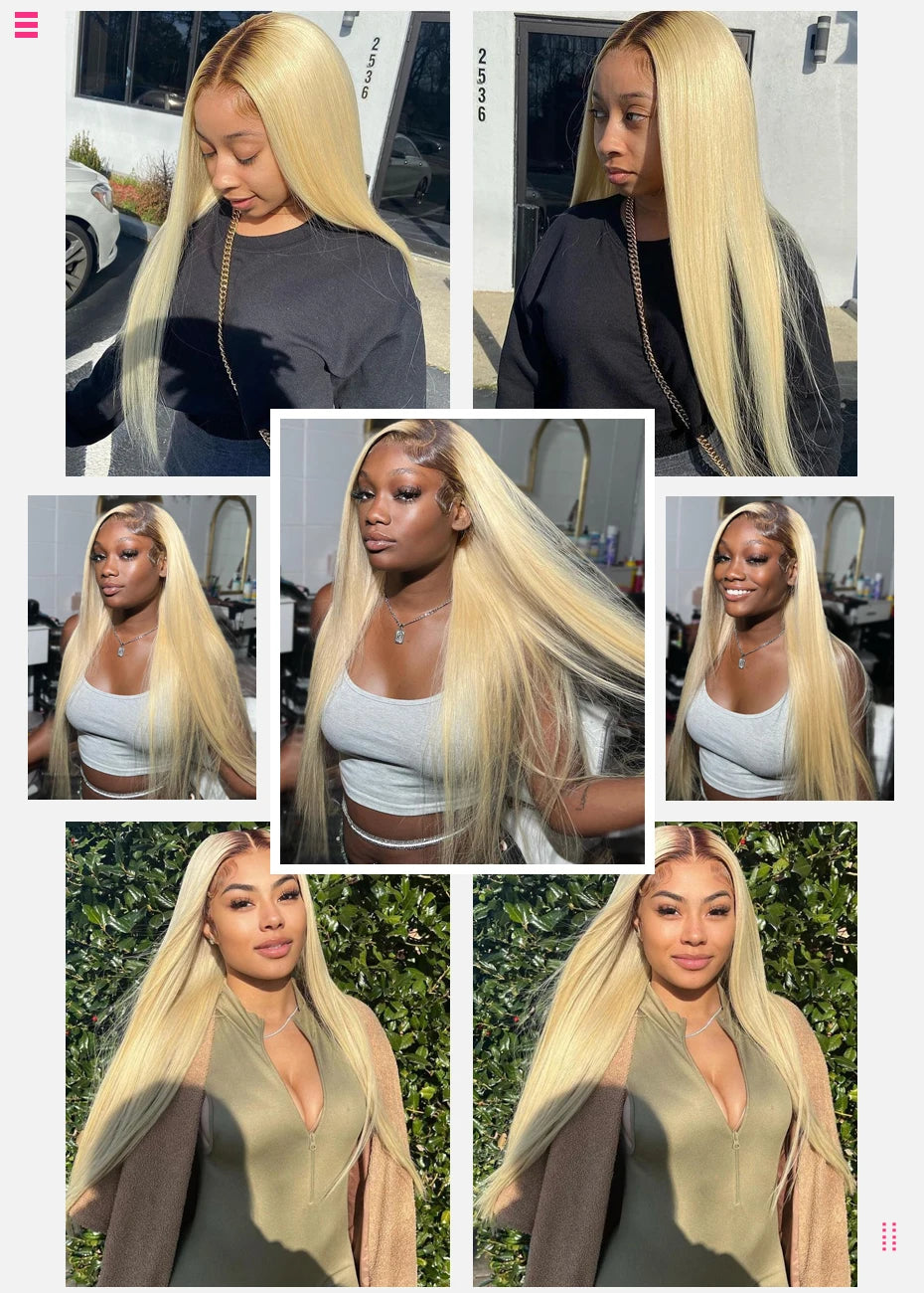 1B 613 Blonde Ombre Human Hair Wigs 13x6 Lace Front Wig Pre Plucked HD Transparent Lace Blond Black Roots Straight 180% Density
