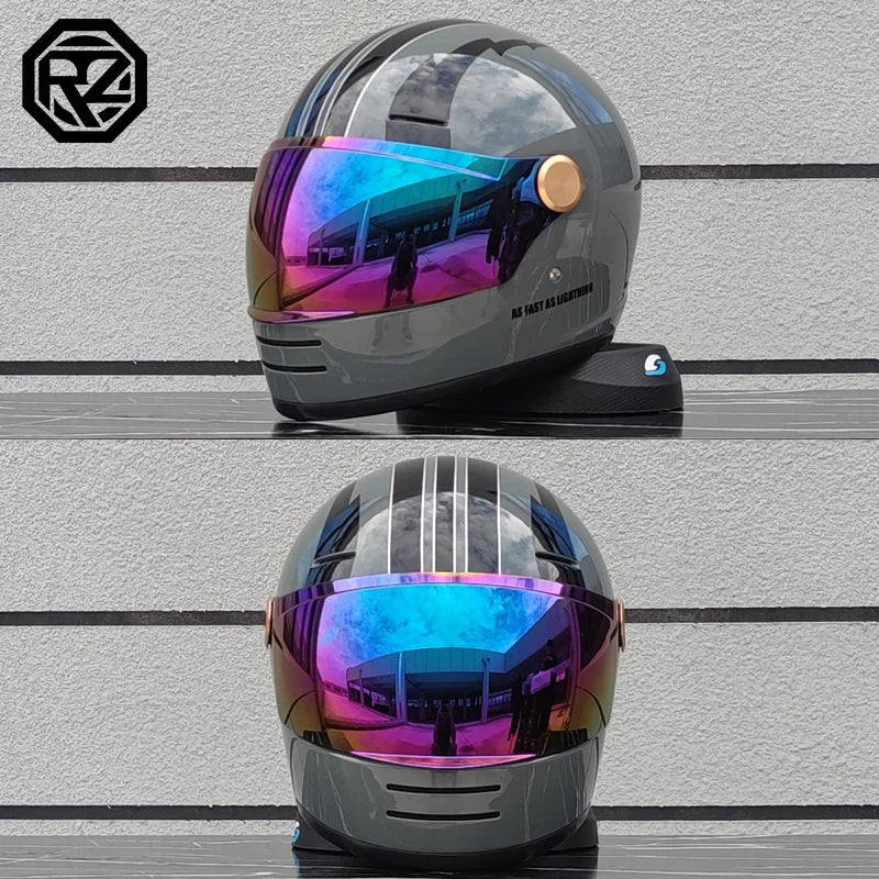 ORZ Motorcycle Helmet DOT Certification Retro Full Face Off Road Helmet Cascos Para Motos Capacete Casco Moto