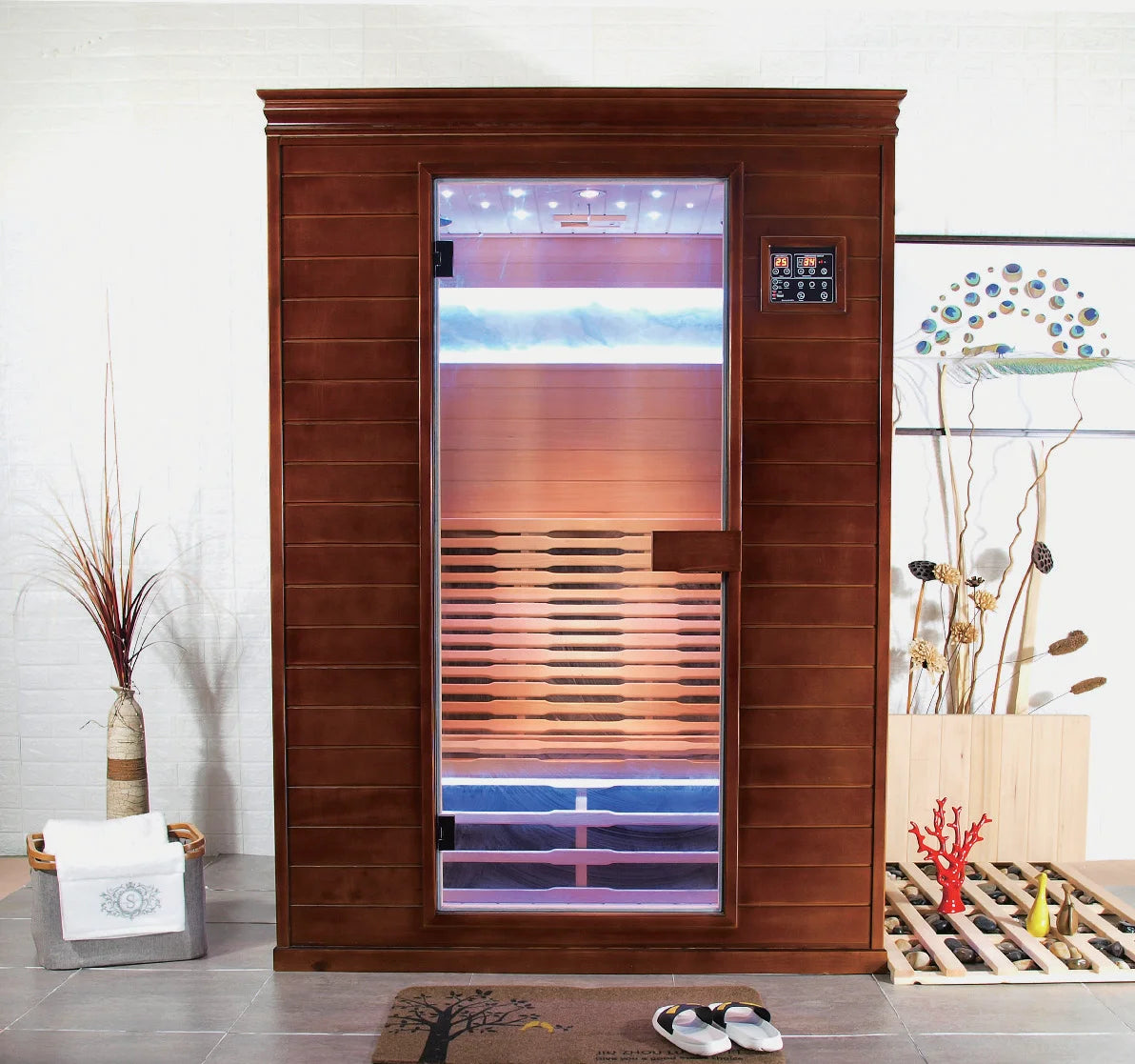Customization Modern Dry Wet Steam Shower Room Outdoor Sauna Cabin Combos Steam Shower Full Spectrum Far Infrared Sauna Bath Woo