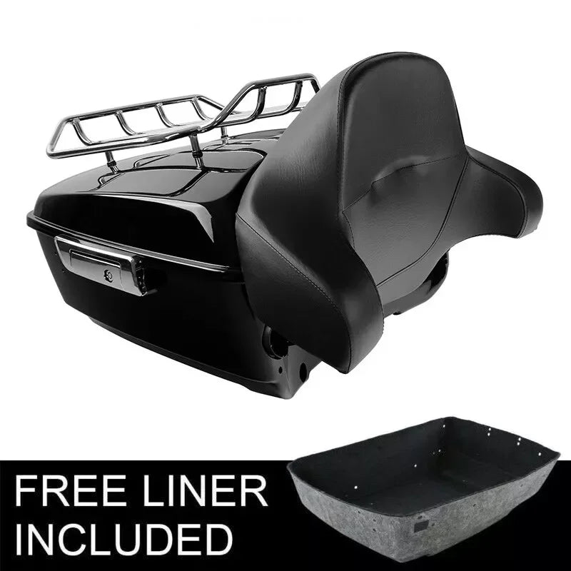 Motorcycle King Trunk Rack Backrest For Harley Touring Street Glide Road Glide 2014-2025