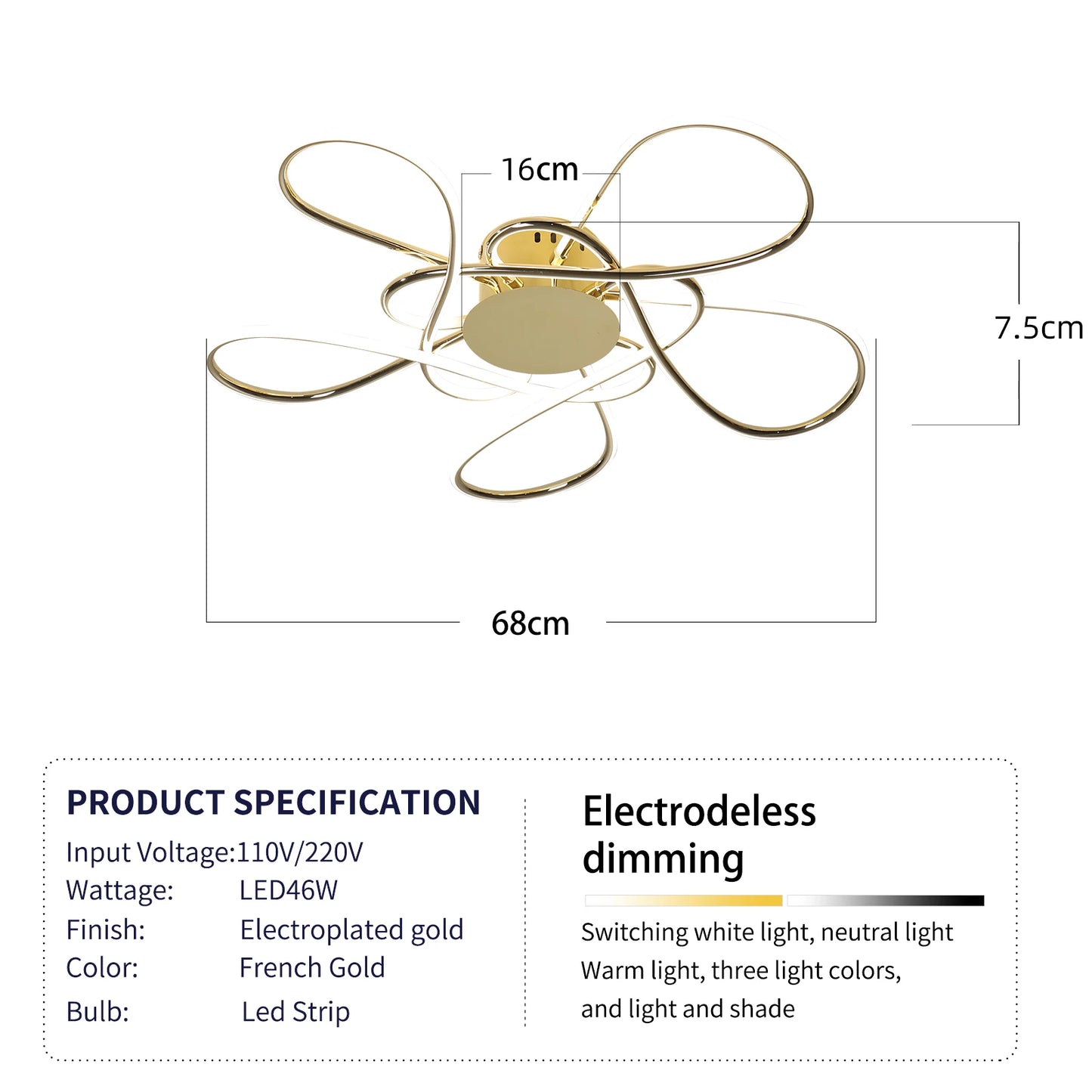 Chrome/Gold Plated Modern LED Chandelier for Living Room Lamp Bedroom Ceiling Chandeliers AC 90-260V Home Deco Light Fixture