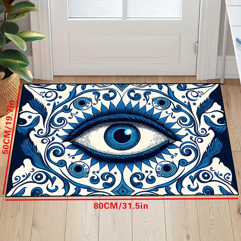 1pc Eye Socket Pattern Doormat, Non-Slip Polyester 100% Indoor/Outdoor Rug, Machine Washable, Decorative Entryway Mat, Home Decor, Bedroom Accessory, Unique Photo Prop, Rectangle Throw Rug, Ideal Gift