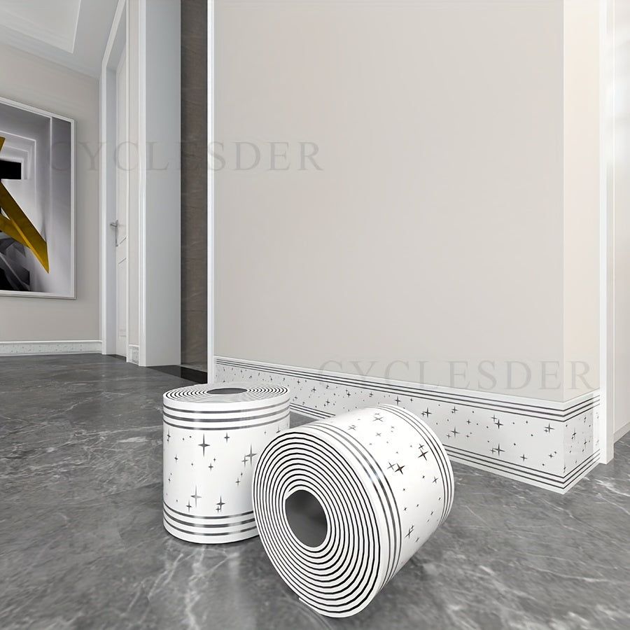 1 Roll, 197 inches x 3.94 inches, Large Roll Thickened Version, European Style Marble Tile Panel Wallpaper, Self-Adhesive PVC Faux Brick, Peel and Stick, DIY Removable No Residue, Waterproof, Wear-Resistant, Long Lifespan, Be