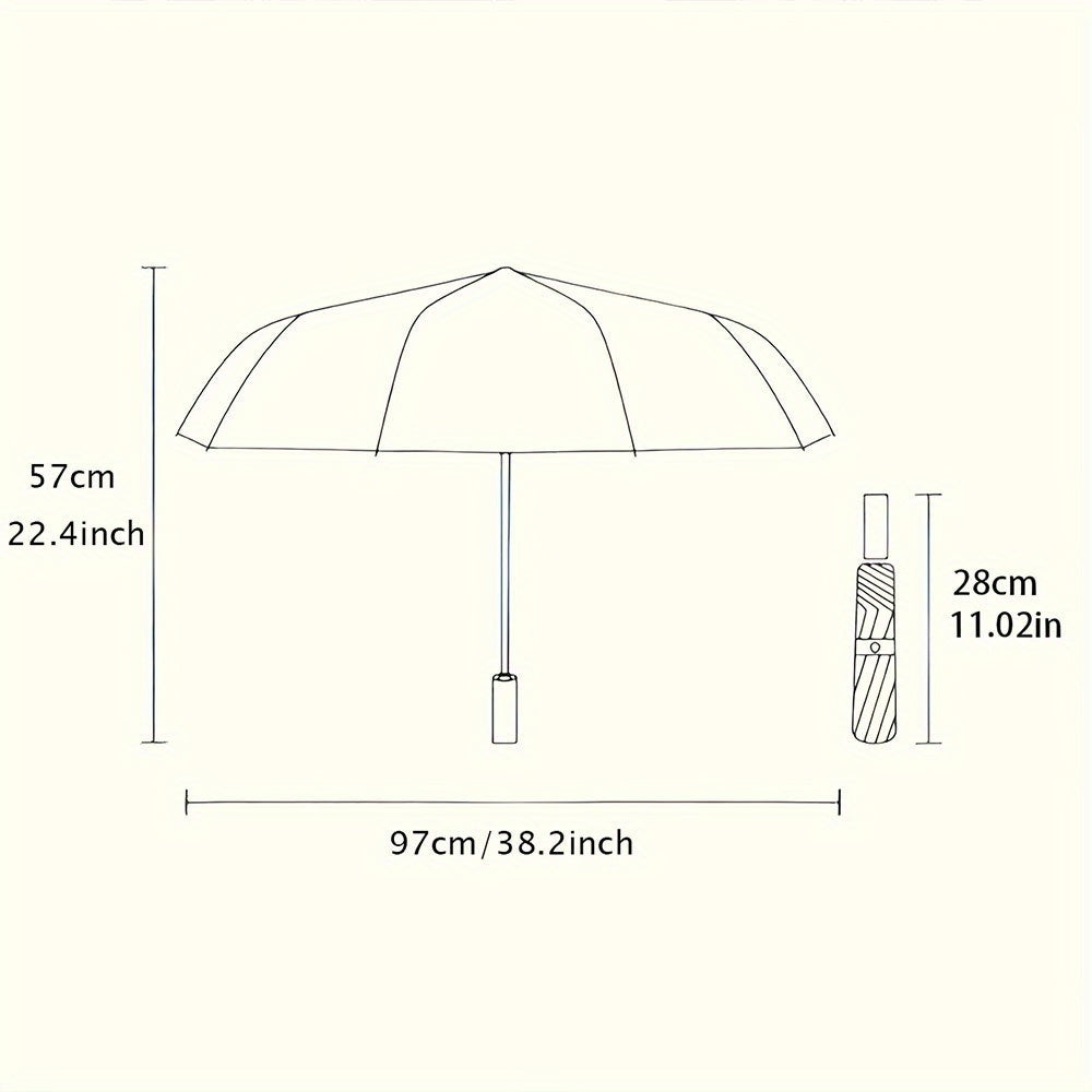 Automatic Folding Umbrella The umbrella features a large, intricate mandala-like star pattern in Golden and brown tones. Portable collapsible design, casual outdoor accessory, Christmas birthday festival gift, Mini Umbrella,