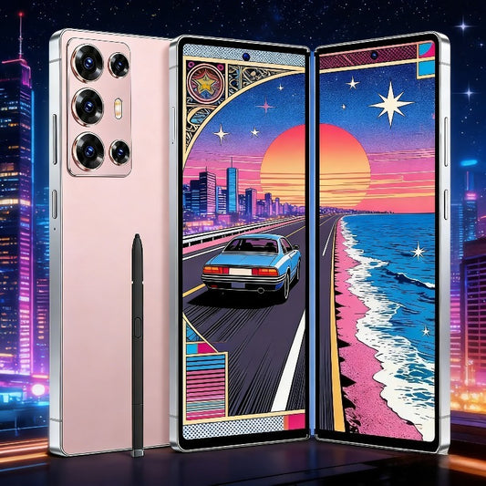 2026 New S25 Intelligent Android Phone | 6.8-inch/3.5-inch, 5G Unlocked Large Screen, Dual 13MP+48MP Camera, USB Type-C Charging, Dual SIM Slots, Includes Stylus, Headphones, Data Cable, Phone Case, Screen Protector | Ideal f