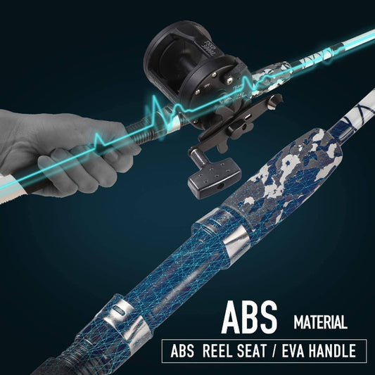 Conventional Reel and Fiberglass Fishing Rod Combo, Medium Heavy for Catfish Angling