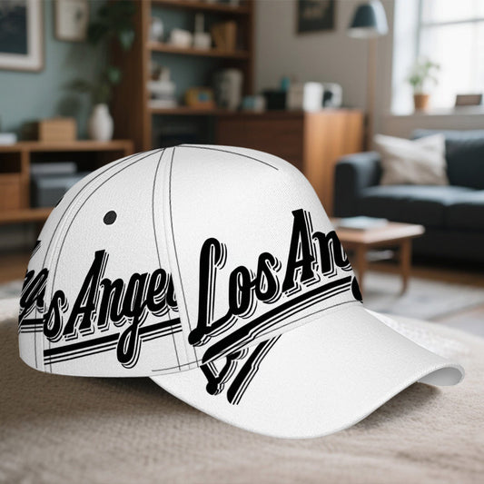 1pc 2D Los Angeles Lettering Print Baseball Cap - Adjustable Polyester Snapback Hat with Full-Body Vibrant Design, Ideal for Running, Sports & Streetwear.