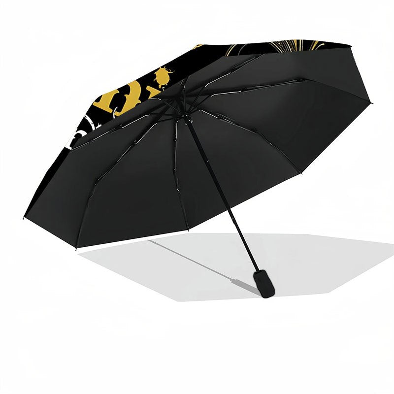Alpha Phi Alpha Fraternity Umbrella - Black & Golden Greek Letters (αφά) with Year Symbols, Automatic Open/Close, 8-Rib Heavy-Duty Canopy - Elegant Fraternity Gift for Members, Birthday, Anniversary - Elegant Everyday Carr
