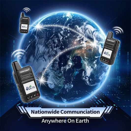 TIDRADIO M15 Global Walkie Talkies 4G POC with SIM Cards, Long Distance 5000 Miles Rechargeable Nationwide Unlimited Range Two Way Radios & USB-C Battery (2 Pack)