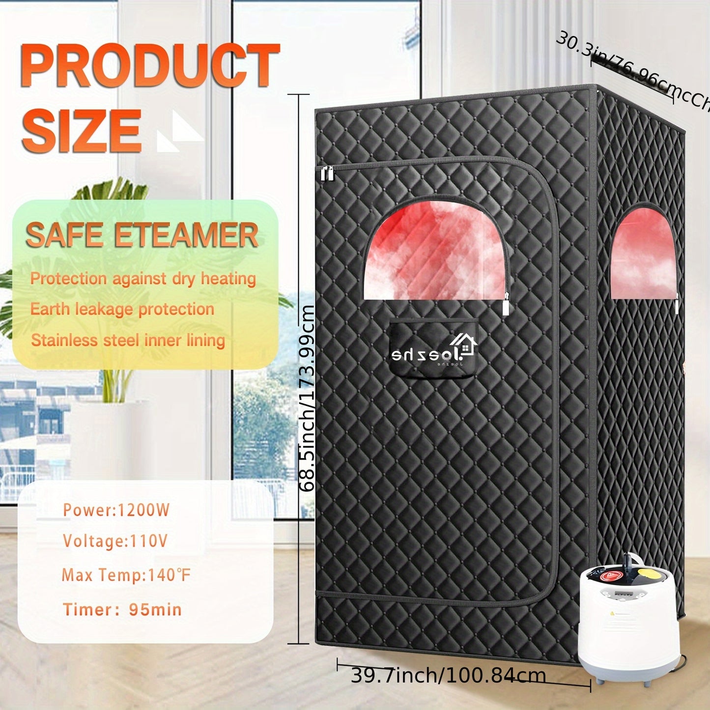 Sauna Box, Portable Steam Sauna Tent for Home, Personal Sauna Room with Remove Control, At for home Sauna Full Body, 1200W 3L, for Women, Portable Sauna, Sauna Accessories, Infrared Sauna Tent, Sauna Pillow, Portable Infrared
