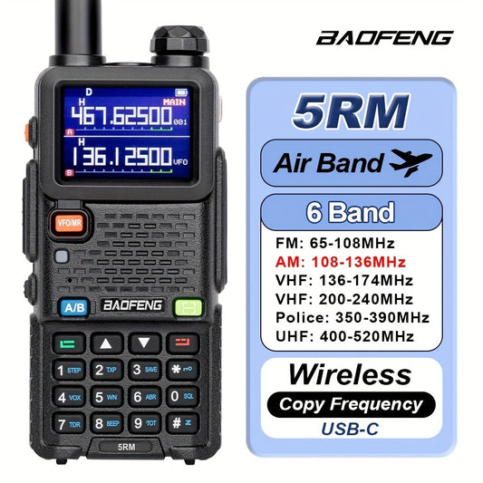 Baofeng UV-5RM Walkie-Talkie Long Distance Multi-Band Wireless Copy Frequency NOAA Portable Walkie-Talkie for Hunting