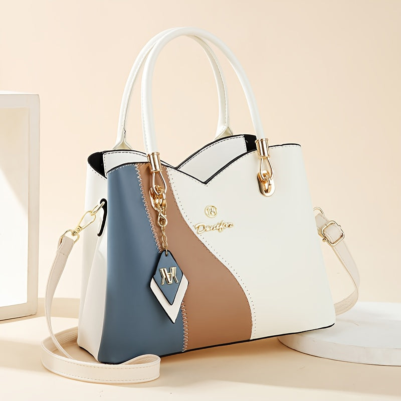 CHROSGEKEIDI Women's Handbag & Crossbody - Large Capacity Detachable Strap, Golden-Tone Hardware, Black/Beige/ Two-Tone Shoulder Bag, Elegant White for, Wedding, Formal Events (Luxury Designer-Like Purse), Evening Bags For Wo