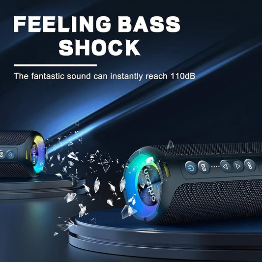 Ortizan Wireless Speakers, 40W Loud Sound, Wireless Stereo, IPX7 High Quality, Extra Bass, LED Light, BT5.3, Portable Compact Speaker for Shower, Outdoor, Beach, Home, Party. Gifts for Men And Women., Outdoor Speaker, Shower