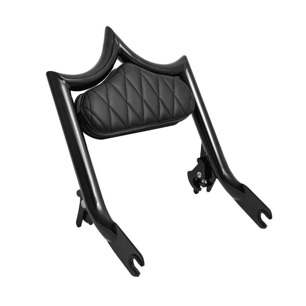 Motorcycle Sissy Bar with Skull Design, Thickened Steel, Compatible with Harley Touring CVO Road Street Glide Road King 2009-2024