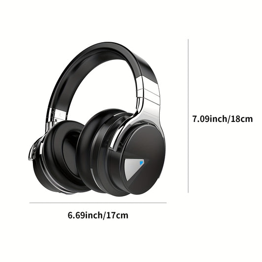 Active Noise Cancelling Wireless Headphones, 30H Playtime, with Microphone, Deep Bass, 30 Hours Playtime