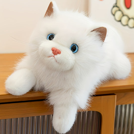 45cm/17.71in Realistic Ragdoll Cat Plush Toy - Soft Touch Life-Size lying Kitten Doll, Huggable Pet for, Gift & home, for all Breeds Compatibility