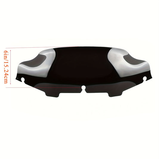 6-Inch Wave Windshield Windscreen Wind Splitter Suitable for Harley Touring Models from 1996 to 2013, Including Street Glide, Electra Glide, Tri Glide, And Ultra Classic Glide, Available in Black, Clear, Or Smoke