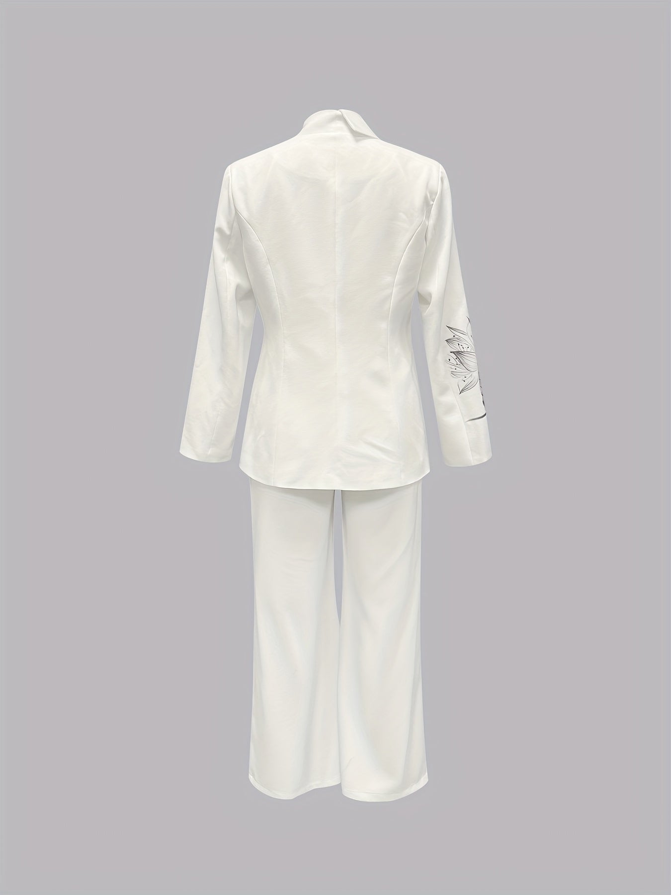 Spring/Autumn Women'S for Print Suit Set Office Fashion Long Sleeve Lapel Jacket Casual Straight Leg Pants, Spring Fashion, Elegant Style, Stylish Suit, Highquality Fabric, Women'S Suit, Professional Women