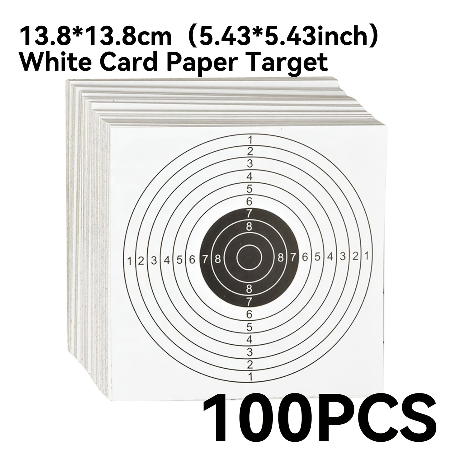 100/200 Pack 5.43×5.43inch Black and White Training Target Sheets - Heavy 250gsm Paper for Practice & Skill Drills