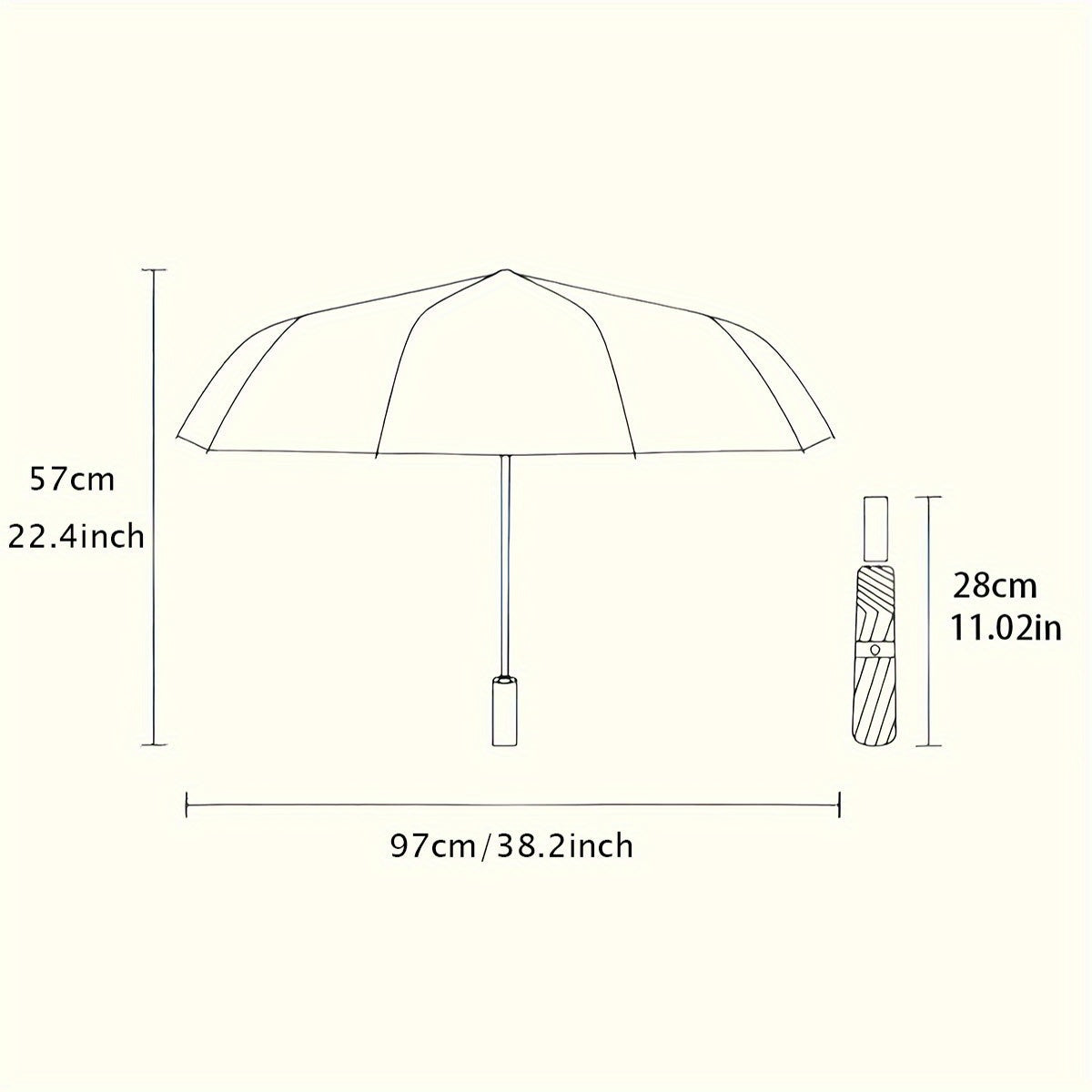 Automatic Open/Close Umbrella with Musical Notes & Treble Clefs - Windproof 8-Rib Compact Folding Umbrella, Portable Collapsible Design with One-Touch Button, All-Season Use for Musicians, Music Lovers - Ideal Christmas/Birth
