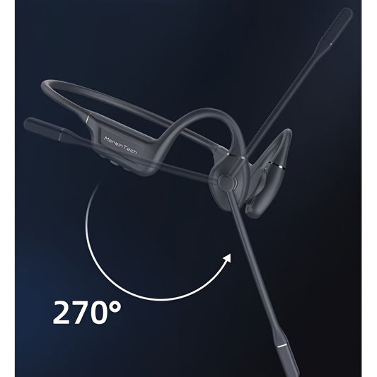 Wireless Over-Ear Open ENC Noise-Canceling Bone Conduction Bluetooth Headphones for Business Calls and Music