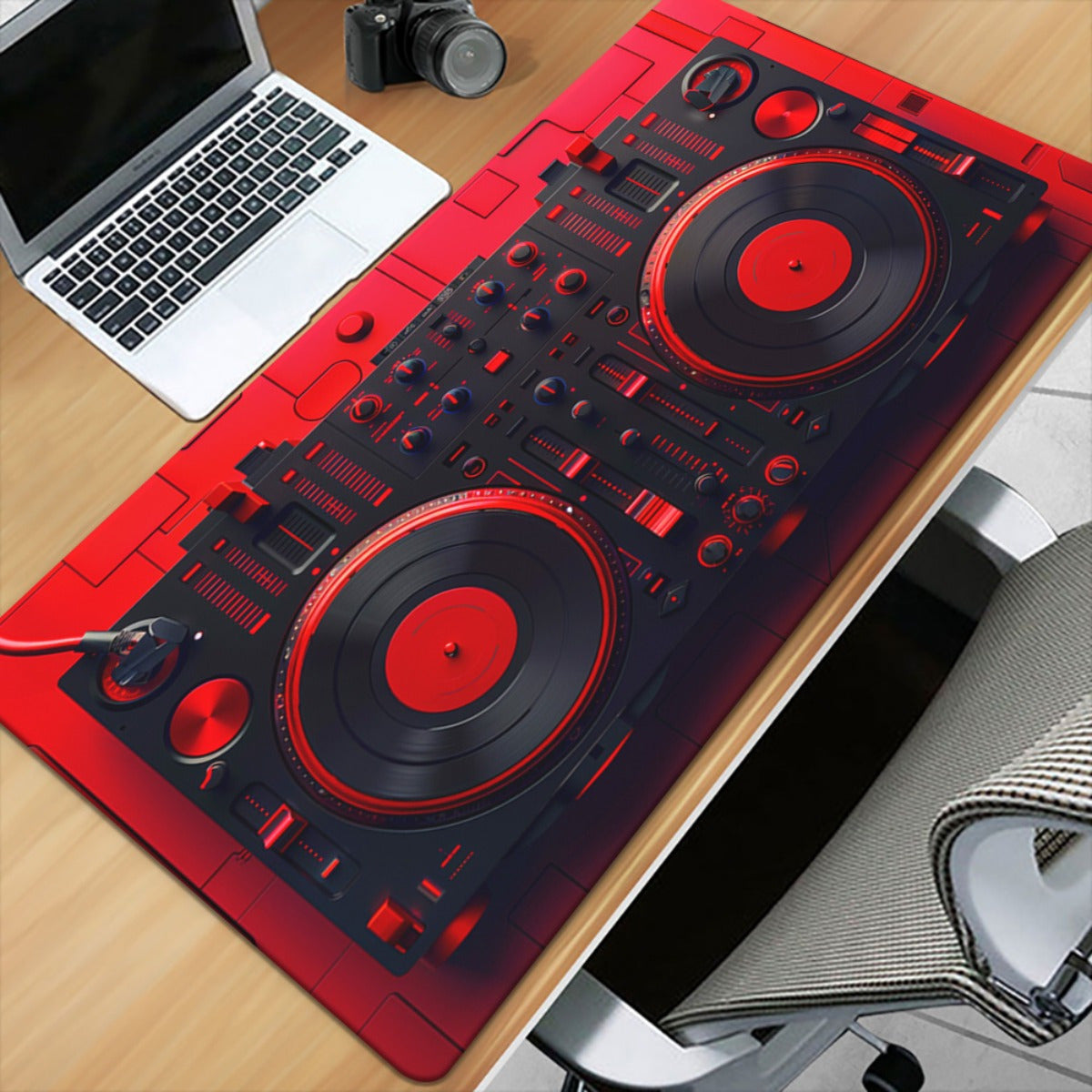 1pc Red DJ Equipment Pad for Desk, Gaming, Office Decor, Non-Slip Rubber Base, XXL Computer Mouse Pad, Multi Functional Mouse Pad for Office, Large Mousepad XXL Mouse Pad.