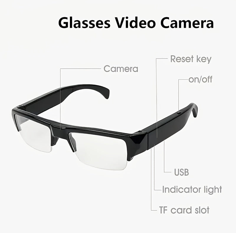 1080HD • High-quality Smart Glasses • 64GB Storage, Lightweight, Anti-Glare, Adjustable Head Strap, Sleek Glossy Finish, Durable Construction for Cycling, Motorcycle, Car & Fishing