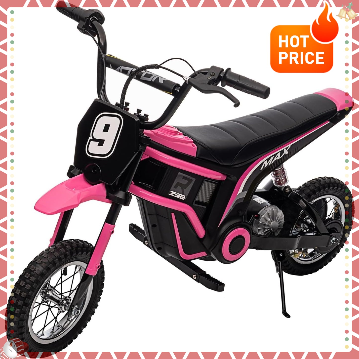 24V Electric Kids Dirt Bike - 350w Powerful Motorcycle, 3 Speed Modes Up to 14.29MPH, Off-Road Motocross Bike Gift for Ages 8-12, No.9, Christmas Gift Birthday Gift for Kids Boys Girls, Christmas Decoration