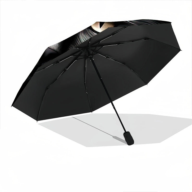 Personalized Black Cat Umbrella with Name/Text/Logo - British Shorthair Design, Open/Close, Portable Folding Umbrella for &, Umbrella With Long Handle, Umbrella With Cover, Umbrella With Handle, Inverted Umbrella Heavy Duty W