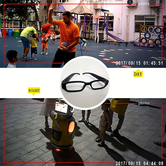 1080P HD Video Recording Glasses with 64GB Built-in Memory - Smart Glasses Camera, 300mAh Battery, USB 2.0 Micro Charging Port, Digital Image Stabilization
