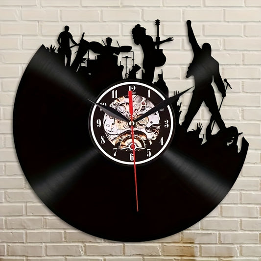 1pc Vintage Vinyl Record Wall Clock, Christmas Theme, Irregular Crown Shape, Silent Non-Ticking, Decorative for Home Decor, Living Room, Bedroom, Office, Bar, Cafe, Coffee Shop, Kitchen, Office Decor, Ba