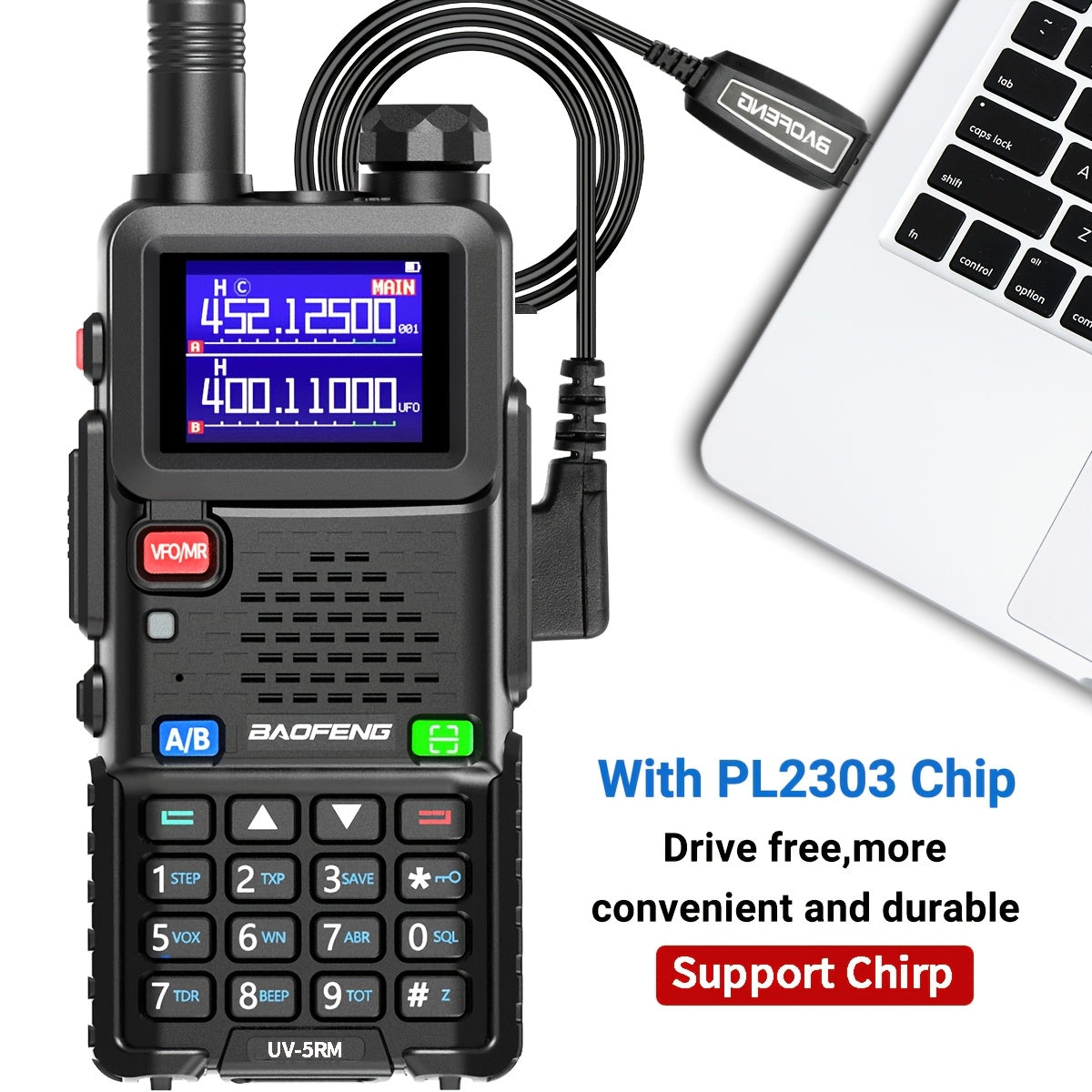 2Pack BAOFENG 5RM 10W Ham Radio Handheld Long Range, (4pcs Batteries) Portable Two Way Radio, 999CH, Frequency Copy, NOAA Weather, Walkie Talkie For Adults With Speaker Mic, Programming Cable For Business Bank Office