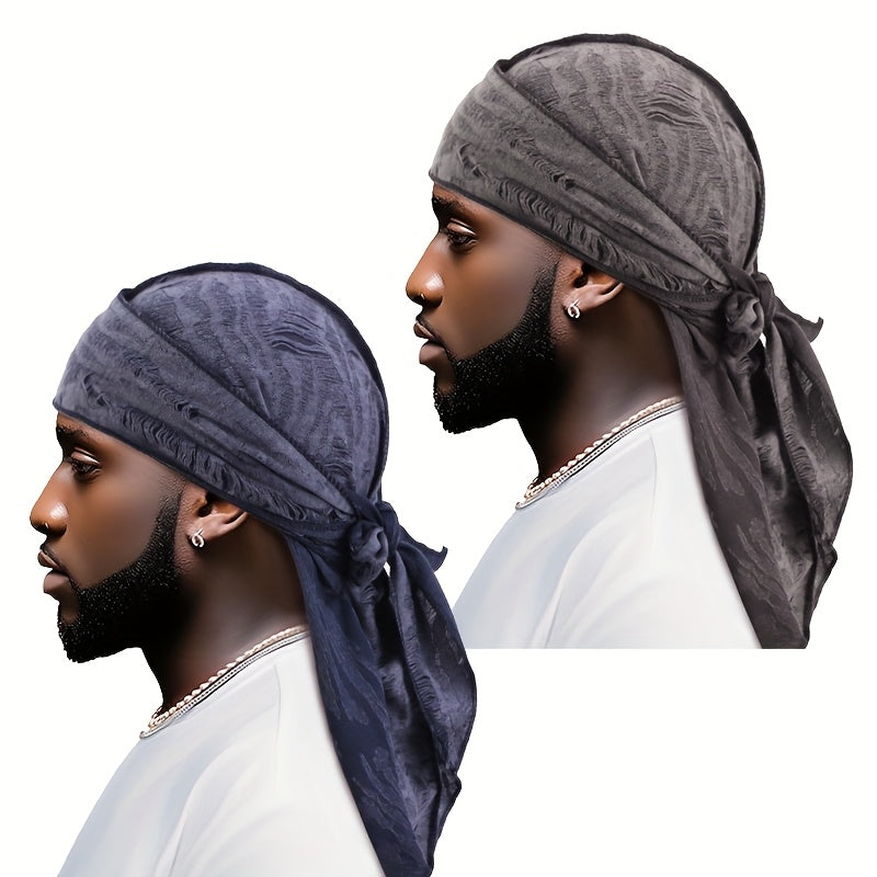 Retro Ripped Bandana - 2pcs Set - Pirate Hat Headband - Men's Bandana - Hip-Hop Singer Turban