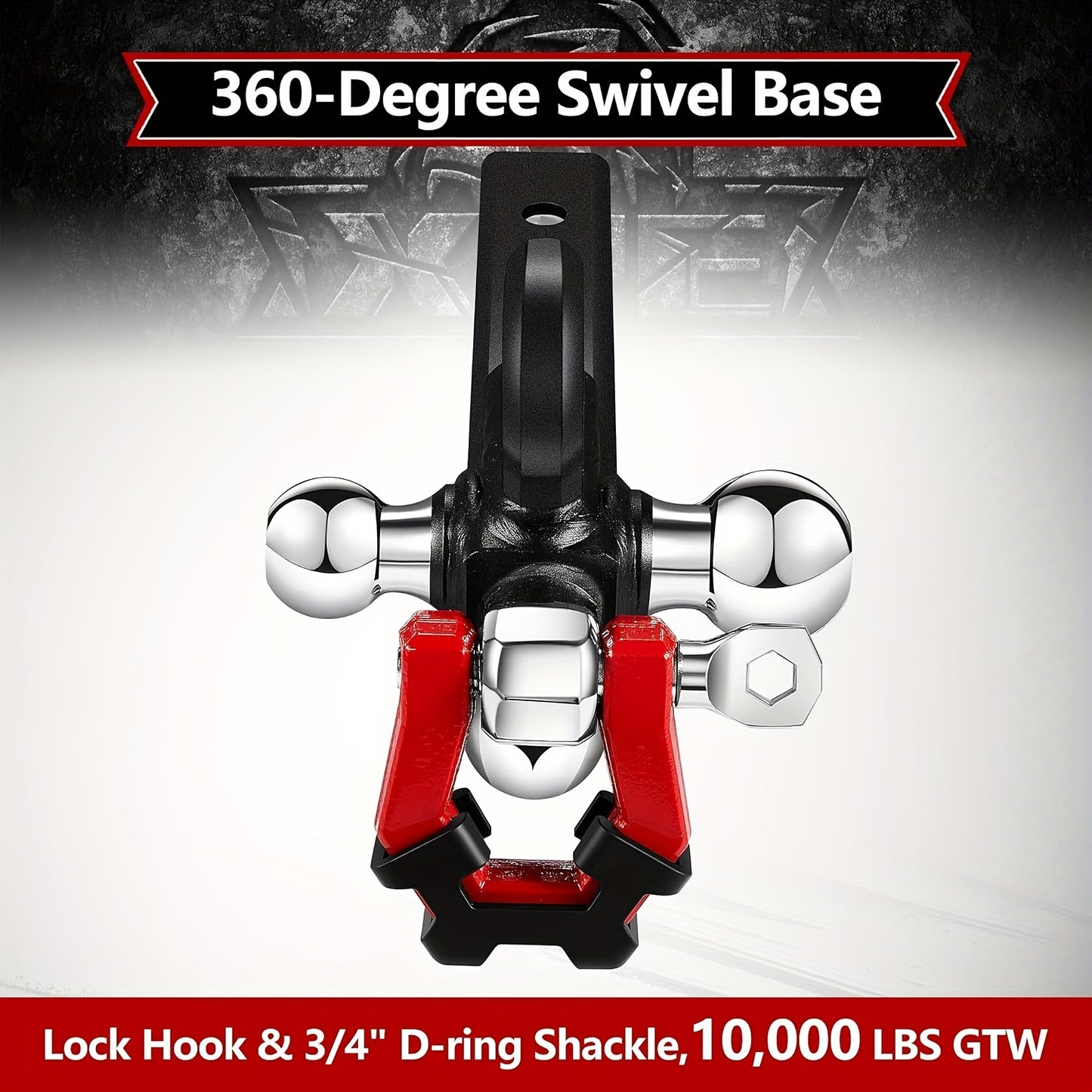 5-in-1 Trailer Hook with 3 Balls and 2-inch Receiver