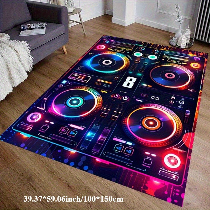 Vibrant DJ Console Pattern Mat - Multifunctional Home Decor Mat for Bedroom, Living Room, Kitchen - Ideal Gift for Birthdays, New Year, Housewarming, DJ Accessories