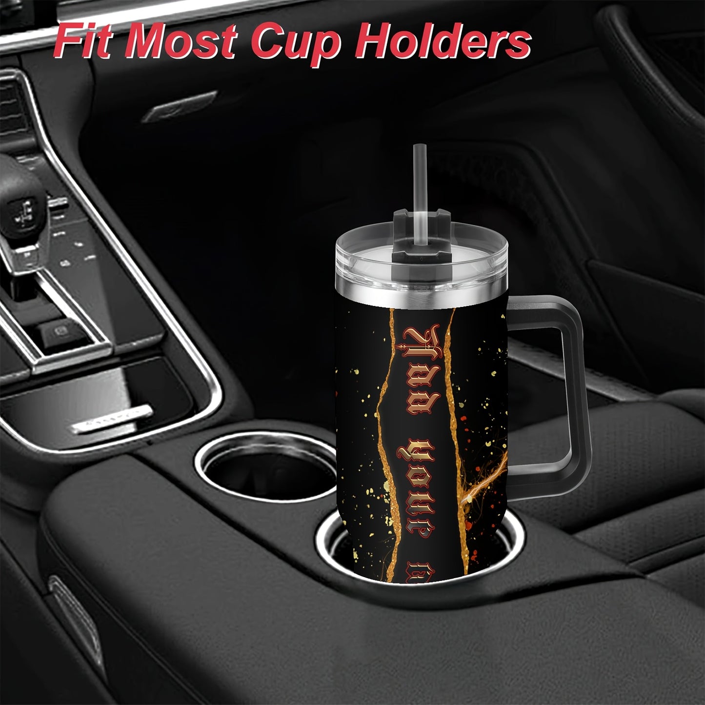 40oz Stainless Steel Tumbler with Lid - Custom Name Print, Double Wall Insulation, Break Resistant, Vacuum Insulated for Hot & Cold Drinks, Perfect for Outdoor Travel, Christmas Gift, Valentine's Day Gift, Spillproof Tumbler