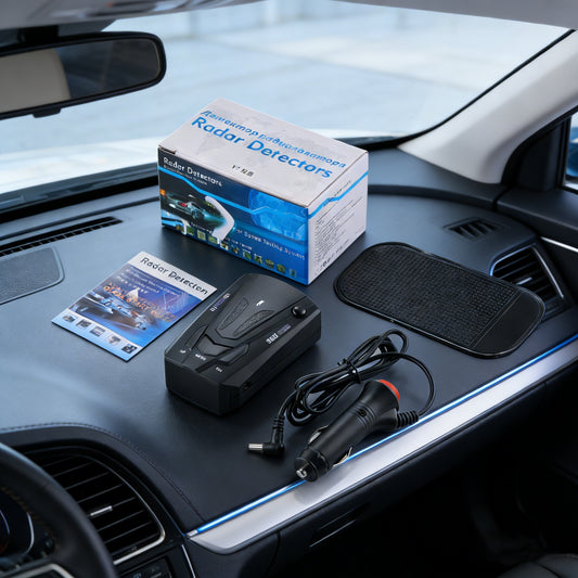 V9 16-Band 360° Car Trucker Laser Radar Detector with Speed Voice Alert Warning System for Anti-Speed Trap, Red-Light Cameras, and Full Road Coverage