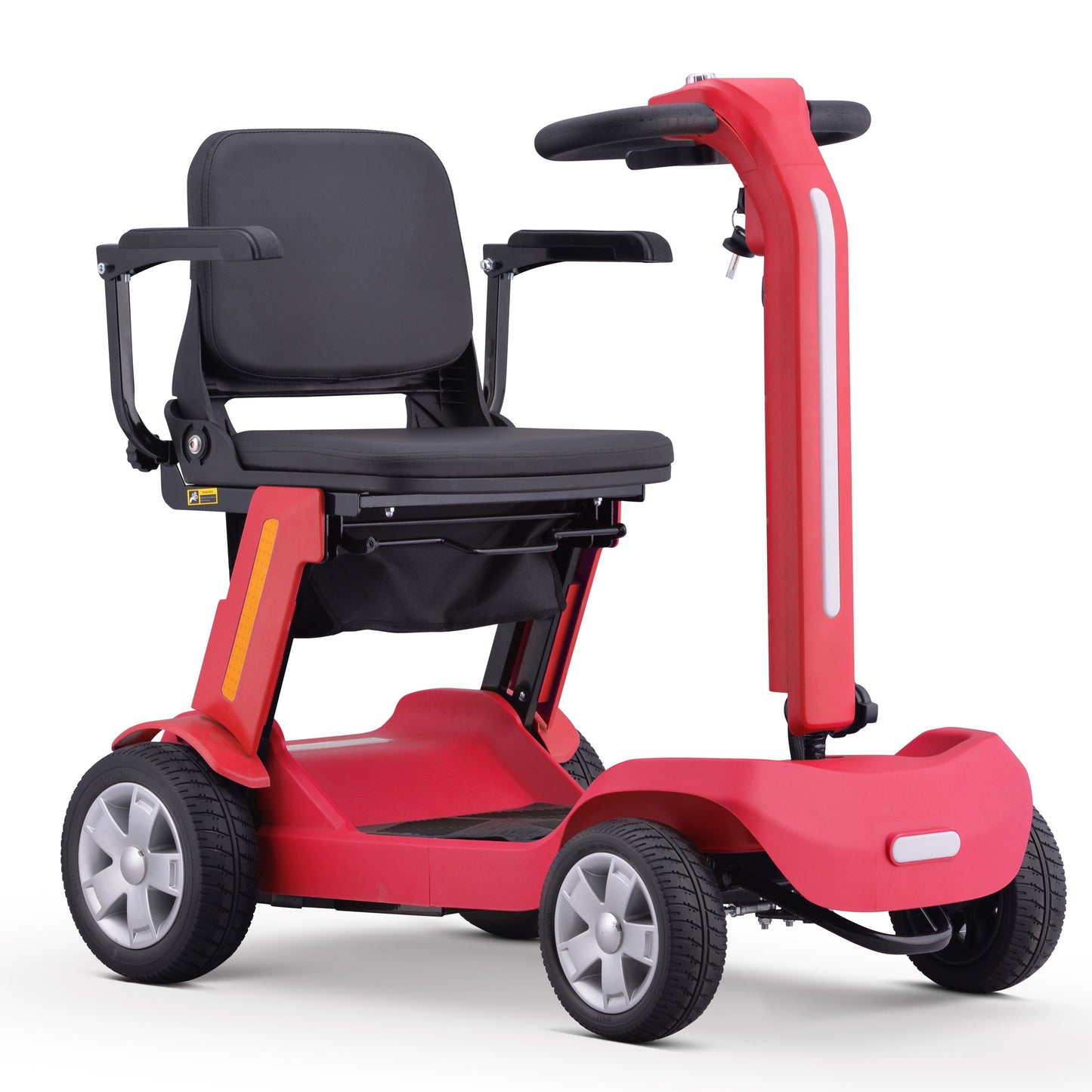 Foldable Mobility Scooter for Adults & Senior, 4 Wheels Powered Device for Travel, Lightweight and Portable, with LED Strip Light, Storage Bag, Charger Included, No Assemble Required