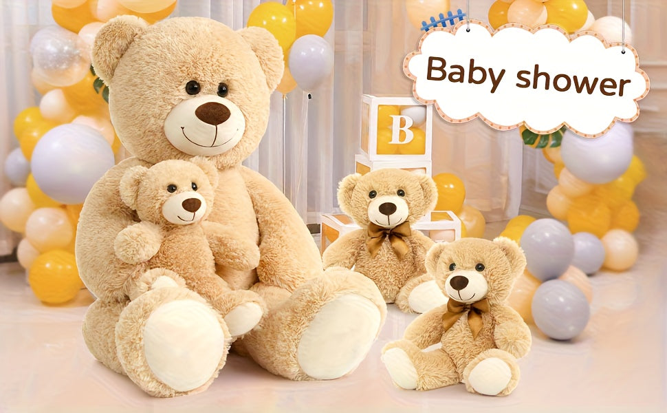 MaoGoLan Giant Teddy Bear Mommy And Baby Bear Soft Plush Bear Stuffed Animal for Teddy Bear Baby Shower, Tan, 39 Inches, Cute Stuffed Animal, Huggable Plushie, Cozy Plush, Highquality Stuffing, Large Teddy Bear, Animal Lover