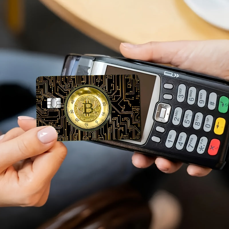 2pcs Bitcoin & Ethereum Privacy Stickers - Scratch-Proof PVC Credit Card, Bank Card, ID Card, Passport, Phone - Matte Finish, Single-Use Privacy Stickers for Credit, Bank Cards, Ids - Compatible With Bitcoin, Ethereum, Crypto