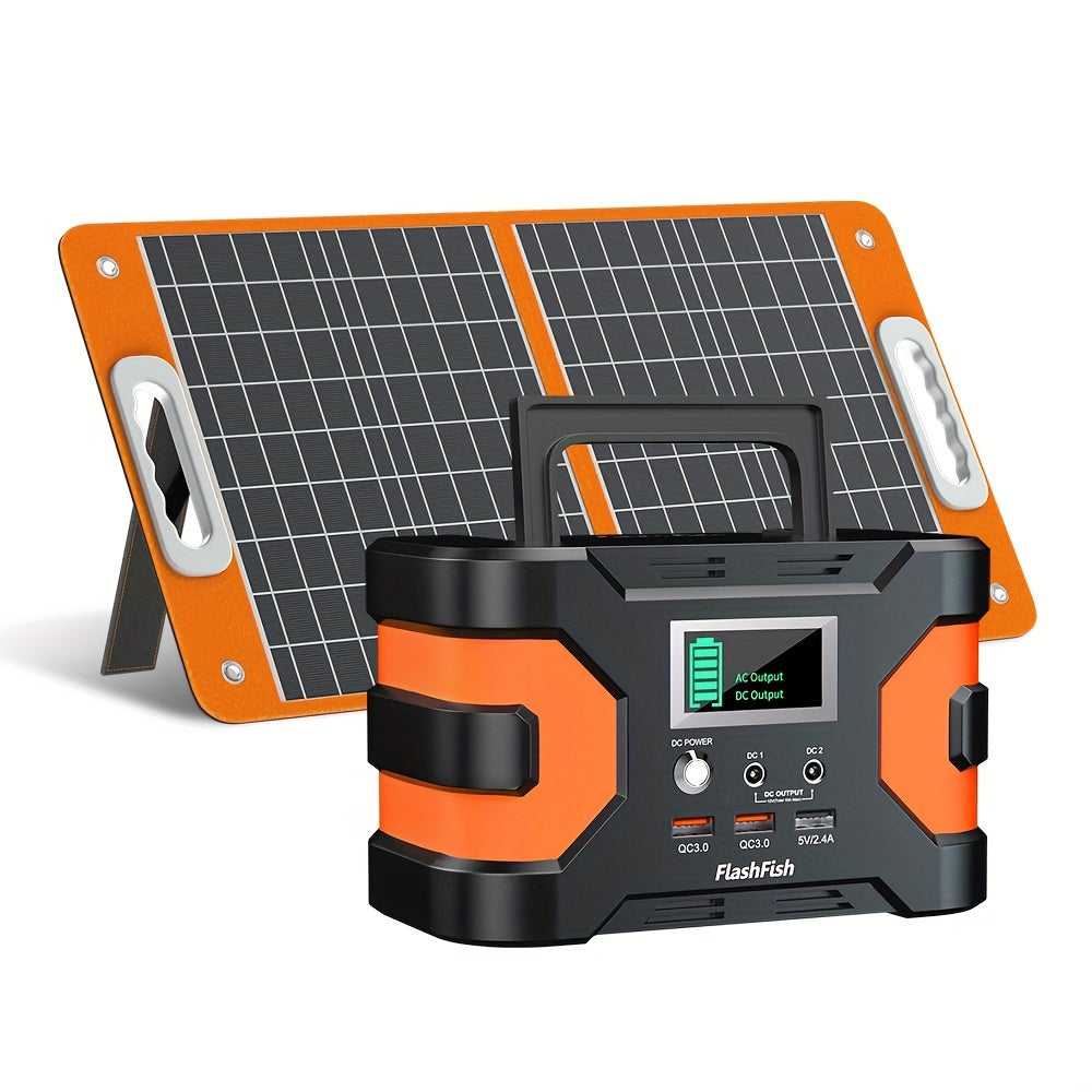 Flashfish 200W Portable Power Station, 45000mAh Solar Generator with // Outlets, Lithium Battery Pack for CPAP, Camping, Home Emergency Backup, Solar Compact & Lightweight Design,F Overload & Overheat, 166Wh Capacity, 110V-1
