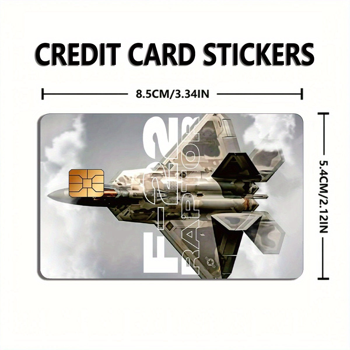 Fighter Jet Pattern Stickers, A Powerful Tool of Technology, Includes 4 Unique Designs, Durable Privacy Stickers Made with PVC Material, Suitable for Credit Cards, Transportation Cards, Debit Cards, Keys, and More Uses, Prote