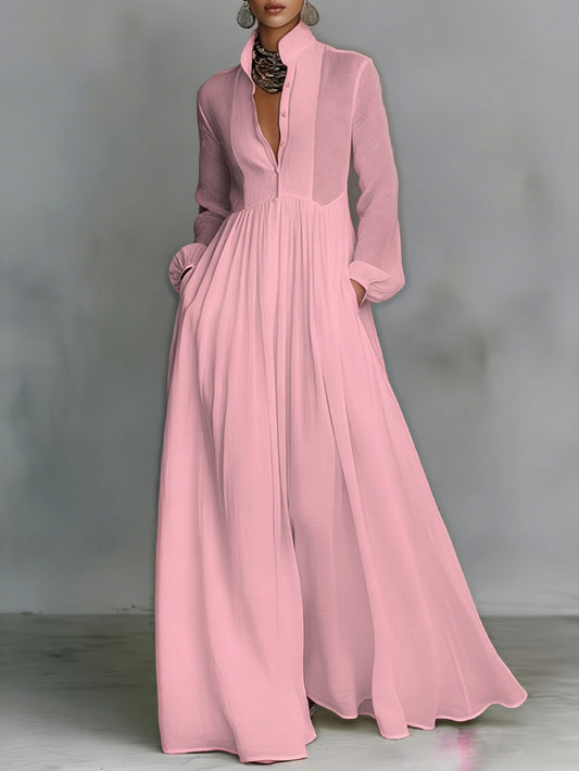 Summer Single-Breasted Shirt Dress with a Stylish Flair for Commuting