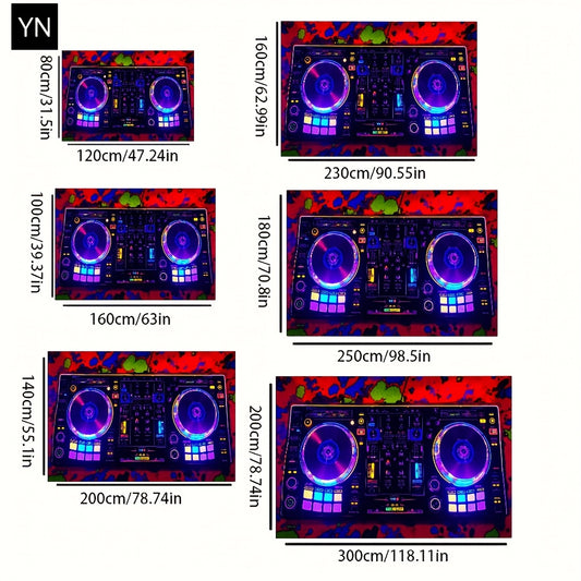 DJ Controller Floor Mat - Heavy-Duty Non-Slip Dance mat with Turntable Design, Machine Washable, Extra Large Recording Studio Mat for Home, Parties, Events - Ideal DJ Gift (800gsm+)