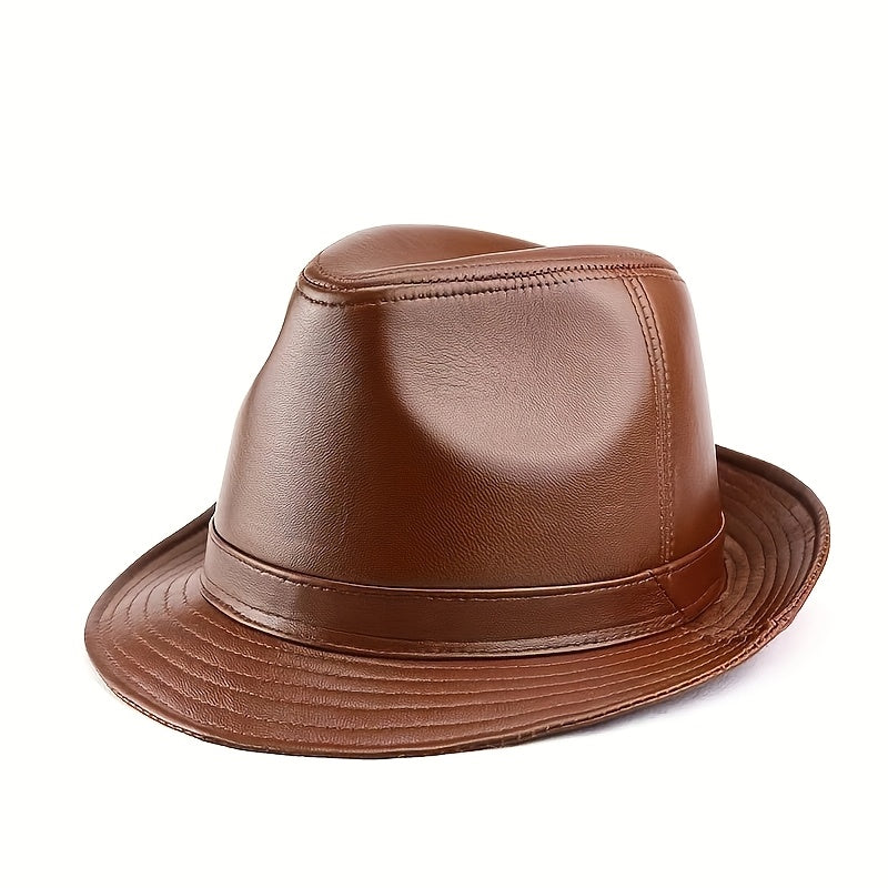Spring And Autumn First Layer Real Sheepskin HatsMen'S Top HatsGentlemen'S Cowboy BritishJazz HatsMiddle-aged And Elderly Men'S Hats On The Beach