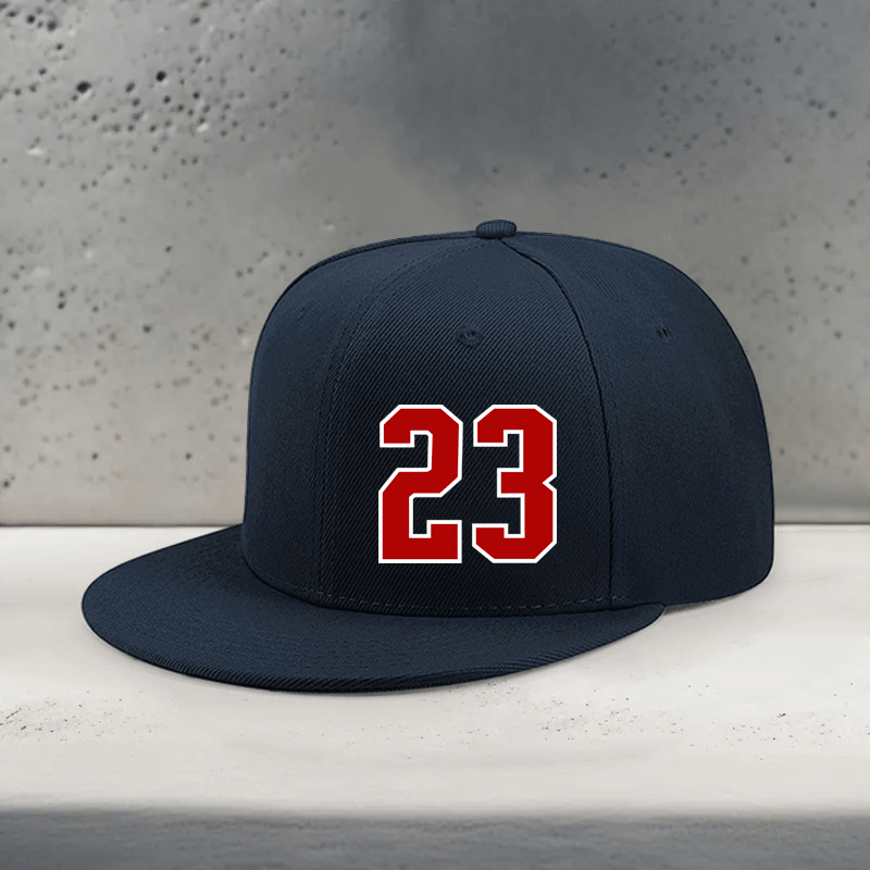 1pc Unisex Streetwear Baseball Cap with Bold 23 Geometric Print - Adjustable Snapback, Lightweight Breathable Fabric for Outdoor Sports & Casual Wear, Versatile Headwear, Everyday Accessory, Snapback Style, Comfortable Fit, f