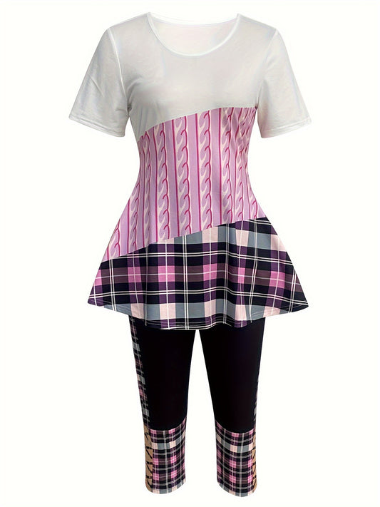 Women'S Matching Color Block Outfit