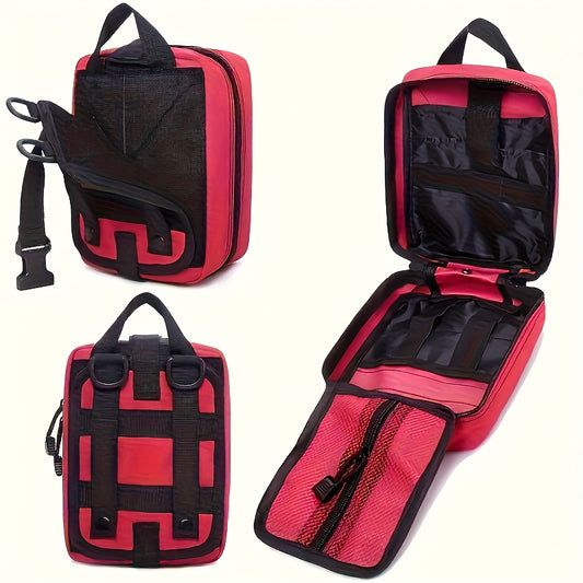 Portable First Aid Kit with 390+pcs - All-in-One Emergency Medical Supply Set, Color-Coded Organization System, Durable Fabric & Compartments for Home, Travel, Sports, Camping, School, Office - Comprehensive First Aid Cabinet