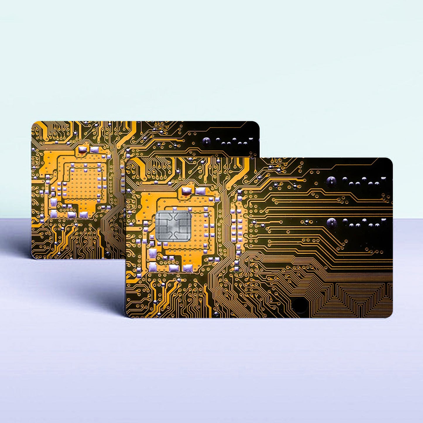 Two Shiny Ultra-Thin Vinyl Credit Card Skins - Glossy Finish, Scratch & Impact Resistant, Precise Fit for Credit/Debit Cards, Transit Passes & Key Cards - One-Time Use Protective Cover with Easy Application (No Residue) - Com